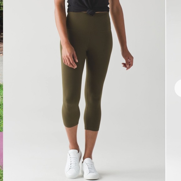 lululemon athletica Pants - Lulu 🍋 Lululemon Wunder under Crop
Military Green